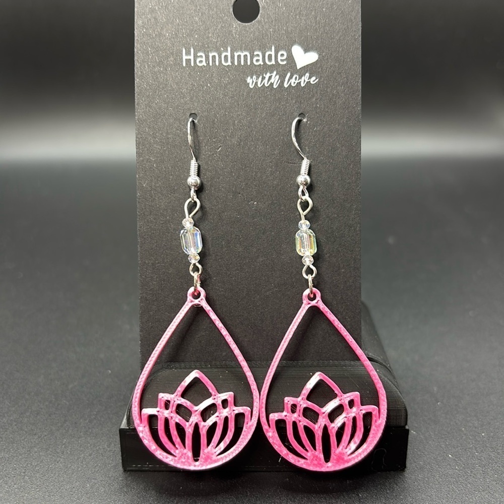 Lotus Teardrop Earrings